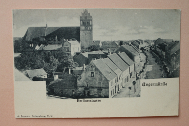 Postcard PC Angermuende 1895-1904 Berlinstreet Town architecture Brandenburg